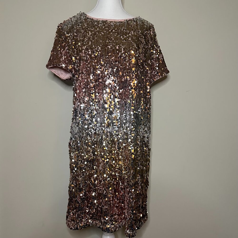 Sugar & Jade Multicolor Sequin Shift Dress – Size XXL